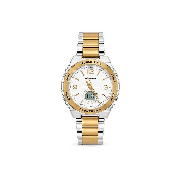 Relógio Analógico Masculino Hummer WH2-224628 Prateado/Dourado