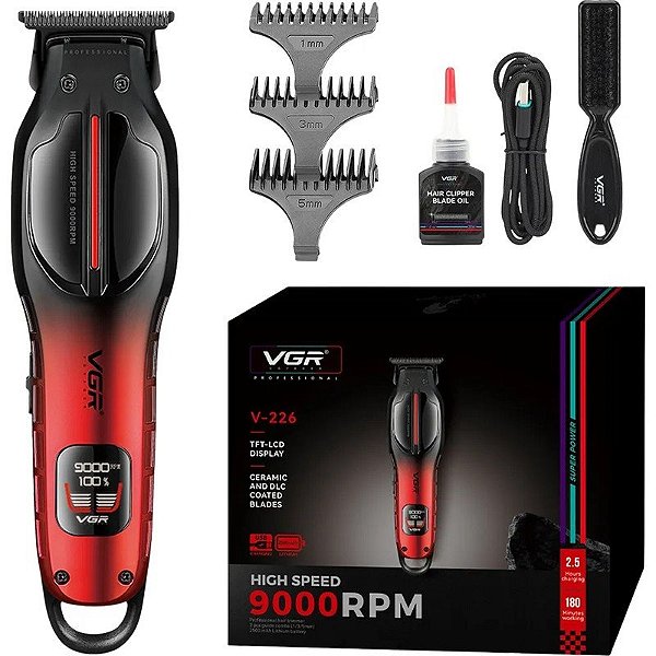 Cortador de Cabelo Elétrico VGR Voyager Hair Trimmer V-226 Vermelho
