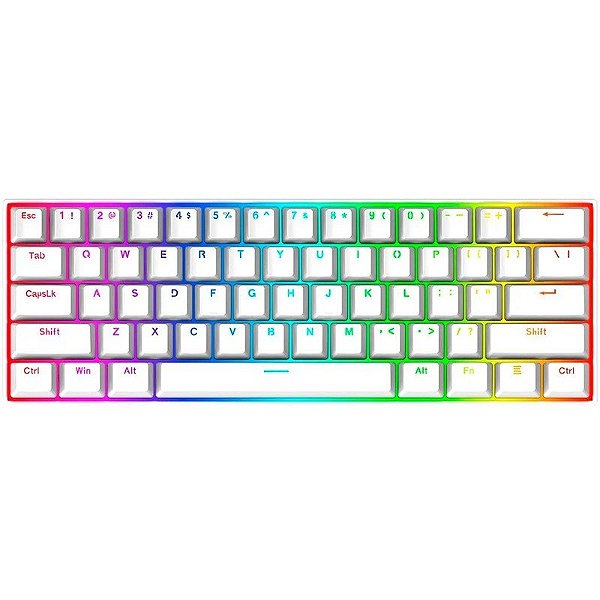 Teclado Gamer Redragon Dragonborn K630W-RGB - Branco (Inglês com Cabo)