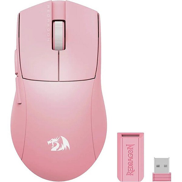 Mouse Gamer Redragon K1ng Pro M916P-PRO-1K 26.000 DPI Sem Fio - Rosa
