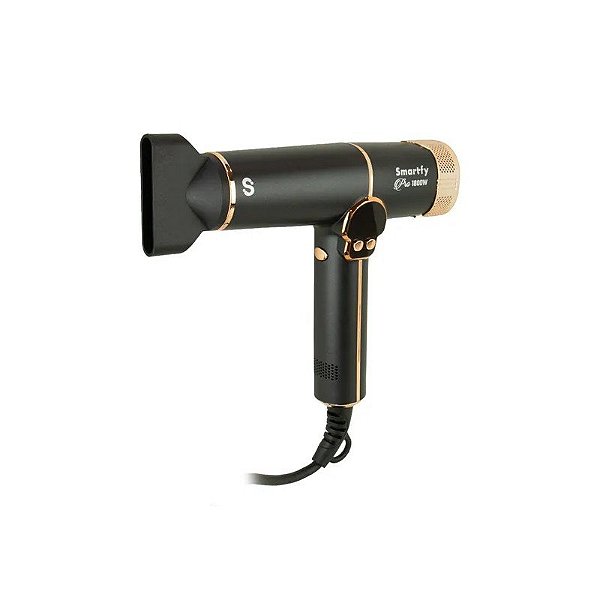 Secador de Cabelo Smartfy Pro SM03 - 1800W - 220V / 50-60Hz - Preto e Dourado