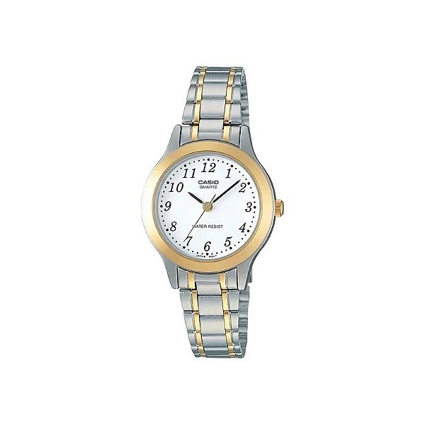Relógio Casio LTP-1128G-7BRDF Analógico Feminino - Branco/Dourado/Prata