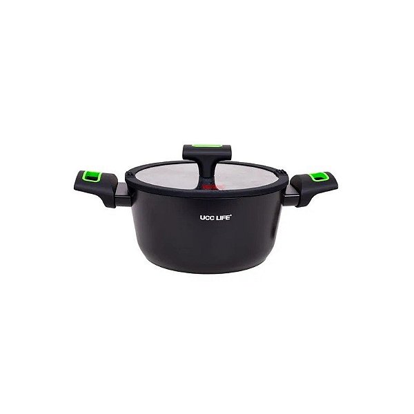 Panela Antiaderente para Indução Ucc Life, 28 CM, Preta