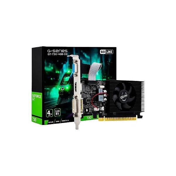 Placa de Vídeo Goline Geforce GT-730 4GB DDR5 - GL-GT730-4GB-D5