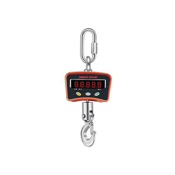 Balança Digital de Gancho Megastar BC500 Até 500 KG - Laranja/Preta