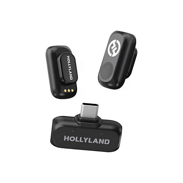 Microfone Sem Fio Hollyland Lark A1 Mini em Duo USB-C 2TX+1RX
