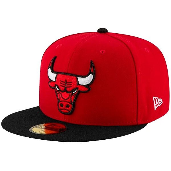 Boné New Era NBA Chicago Bulls 2 Tons 59Fifty Ajustável 70343697 - Vermelho/Preto