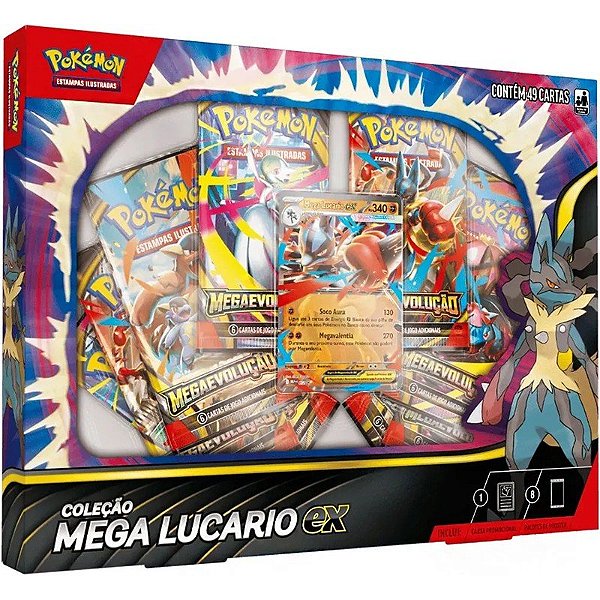 Baralho de Cartas Pokémon Coleção Mega Lucario Ex - 10-10066-107 (49 cartas)
