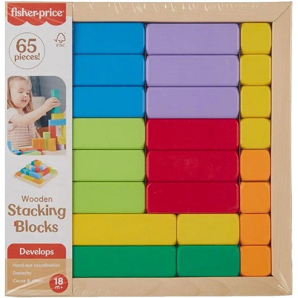 Rompecabezas de Construcción de Madera Fisher Price - HXT79 (65 piezas)