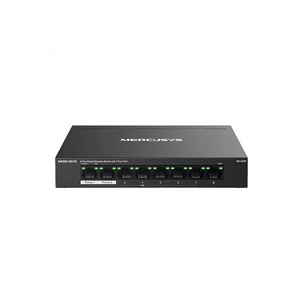 Hub Switch Mercusys MS108GP 8 Portas 7 Portas Poe+65W Giga
