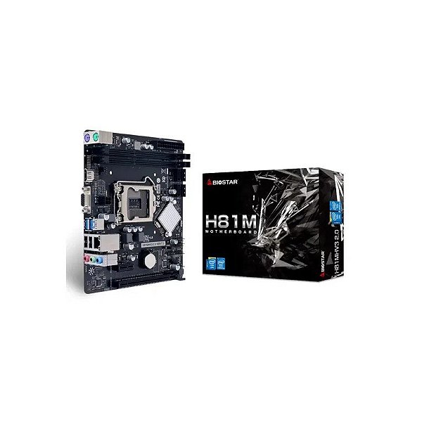 Placa Mãe Biostar H81MHV3 3.0 Soquete LGA 1150 Chipset Intel H81 2XDDR3 Micro ATX