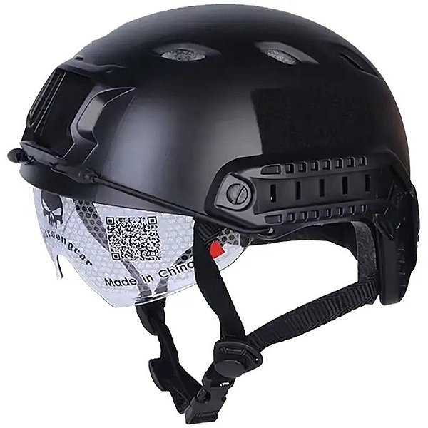Capacete Tático Emersongear EM8818B Fast/Óculos de Proteção Tipo BJ - Preto