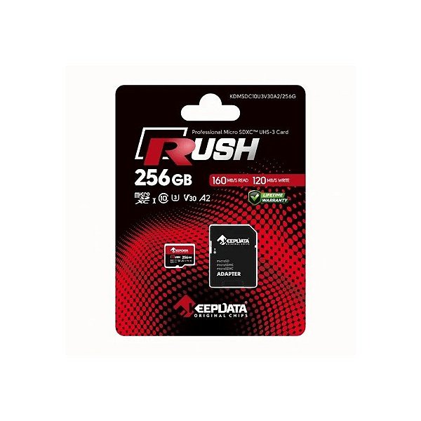 Cartão Microsd 256GB Keepdata Rush V30 A2 C10 KDMSDC10U3V30A2 /256G
