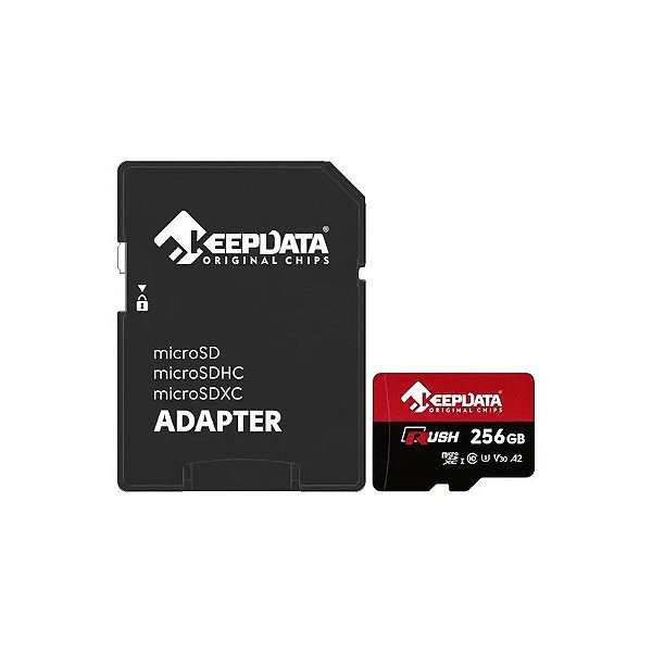 Cartão de Memória Micro SD Keepdata Rush 256GB 160MBS - KDMSDC10U3V30A2/25