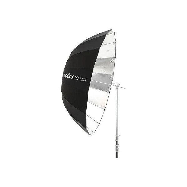 Guarda-chuva de Estúdio Fotográfico Godox UB-130S - Preto/Prata 130CM