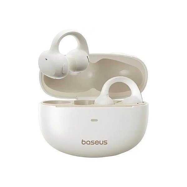 Fone de Ouvido Baseus Bowie MC1 TWS Aberto Bluetooth - Branco Estelar