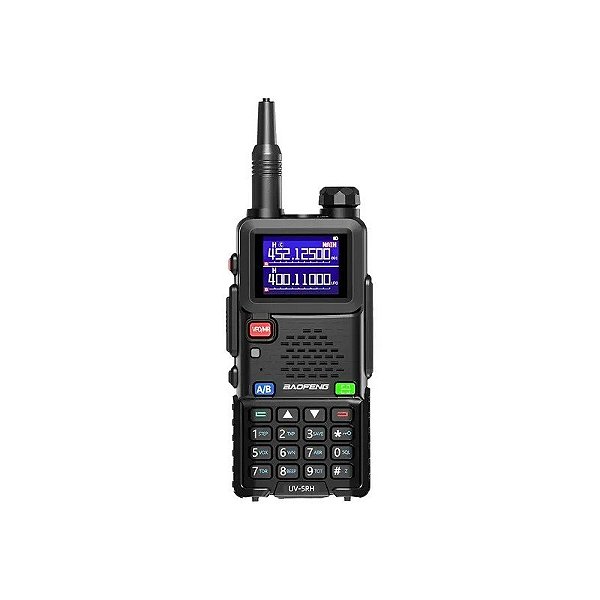 Walkie Talkie Baofeng UV-5RH - Dual-Band - 8W - 999 Canais - Preto