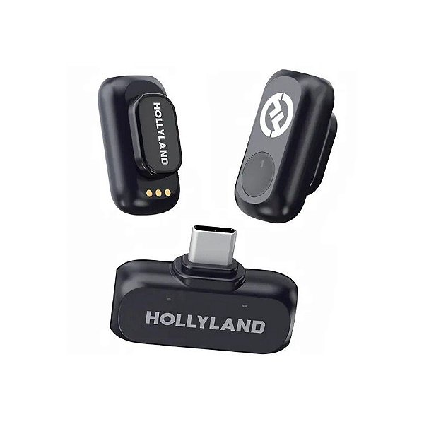 Microfone Sem Fio para Smartphone Hollyland Lark A1 Mini Duo com USB-C - Cinza Espacial (Anatel)