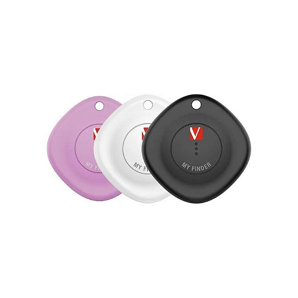 Kit Localizador Verbatim MY Finder 32132 Bluetooth - Preto/Branco/Roxo 3 Peças