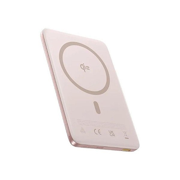 Carregador Portátil Magnético Baseus Picogo AM41 QI2 10000 Mah 27 W Rosa