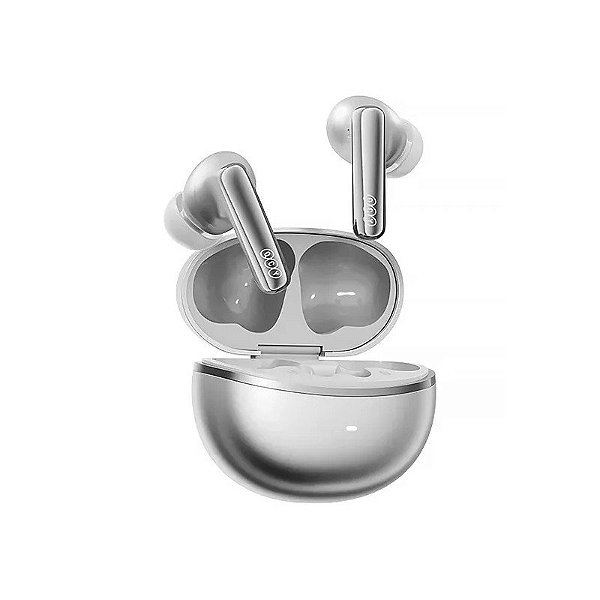 Fone de Ouvido Sem Fio QCY Melobuds N70 BH25HT18A com Cancelamento de Ruído Ativo - Prata