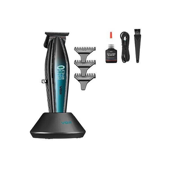 Cortador de Cabelo VGR V-992 Recarregável - Preto/Verde