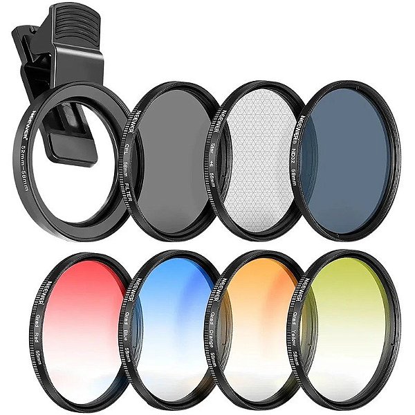 Kit Filtro de Lente para Celular Neewer 58mm - ND32 (Embalagem Imperfeita)