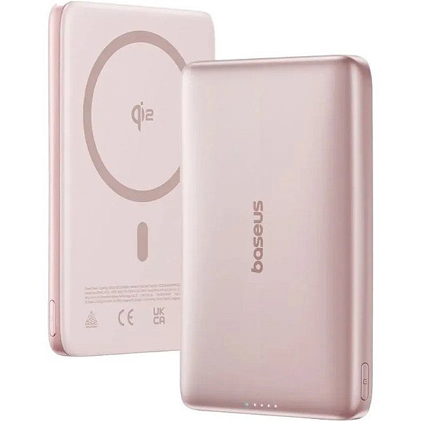Carregador Portátil Baseus PicoGo Qi2 10000mAh 27W - Powerbank Magnético Nebula Pink