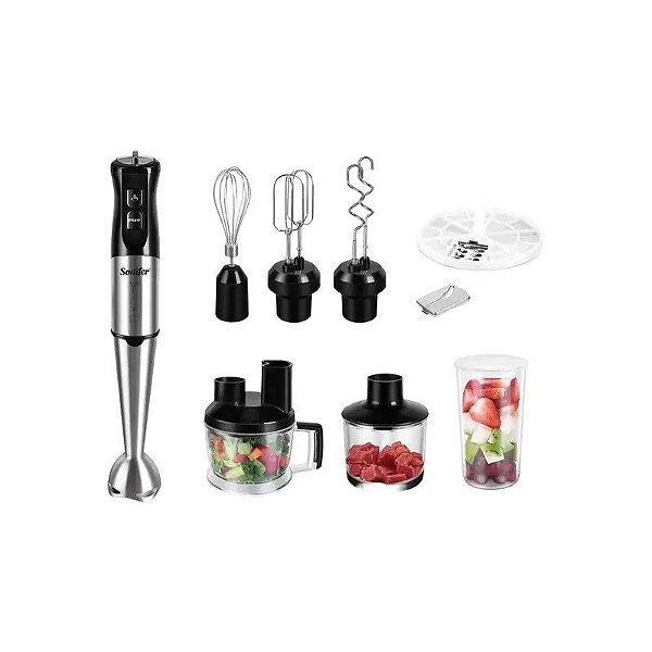 Misturador Sonifer SF-8086 - 1000W - 10 Em 1 - 220V/50-60HZ - Preto e Inox