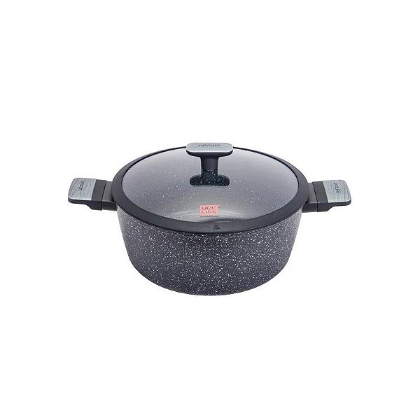 Panela de Indução Ucc Life com Revestimento de Granito com Tampa Preta 28 cm