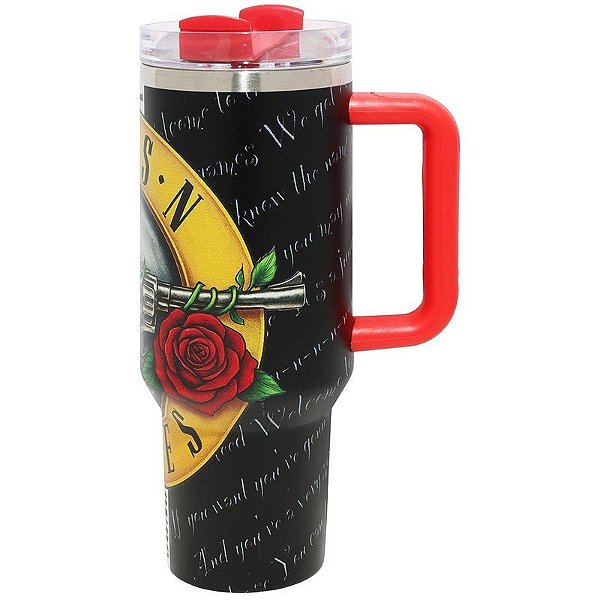 Garrafa Térmica Weedoo Guns N' Roses (1,2L) Preto/Amarelo