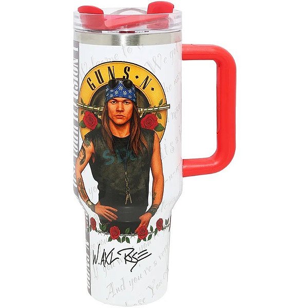 Garrafa Térmica Weedoo Guns N' Roses W. Axl Rose (1,2L) Branco/Vermelho
