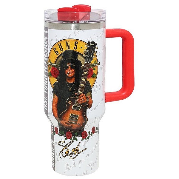 Garrafa Térmica Weedoo Guns N' Roses Slash (1,2L) Branco/Vermelho