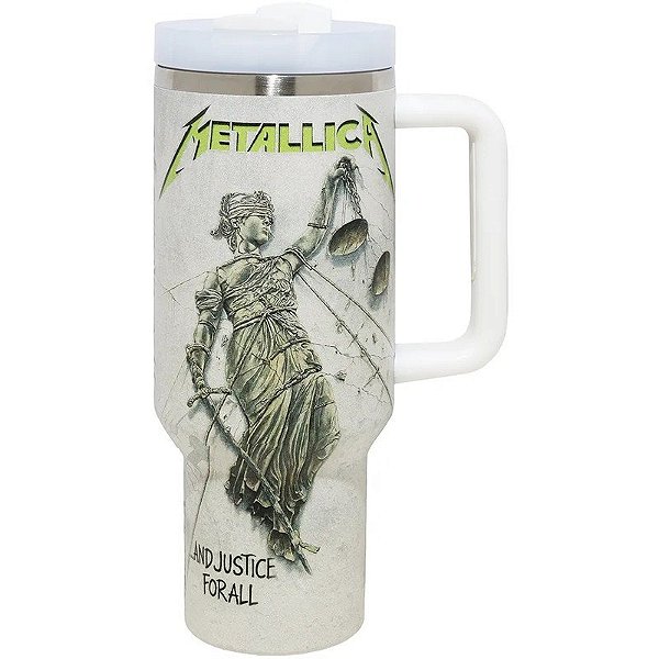 Garrafa Térmica Weedoo Metallica And Justice For All (1,2 L) Branca