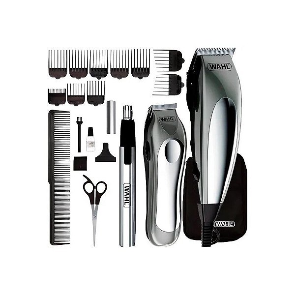 Kit Cortador de Cabelo Wahl Deluxe Groom Pro 79305-3618 220V - Cinza/Prata 21 Peças