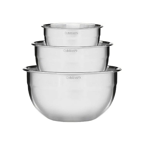 Conjunto de Tigelas de Mistura Cuisinart CTG-00-SMBSB em Aço Inoxidável Preto - 3 Peças