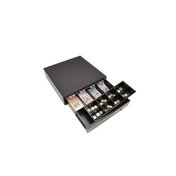 Gaveta Kincan para Caixa BQ400DH Preta - Gaveta de Dinheiro POS