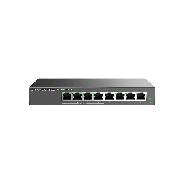 Switch Grandstream GWN7701P 8 Portas Gigabit Não Gerenciável - Preto