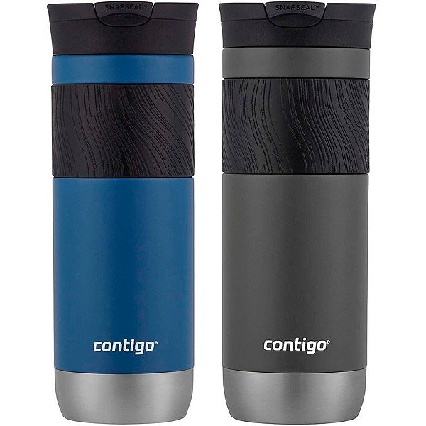 Kit Garrafa Térmica Contigo Snapseal 473ml - Blue Corn/Sake