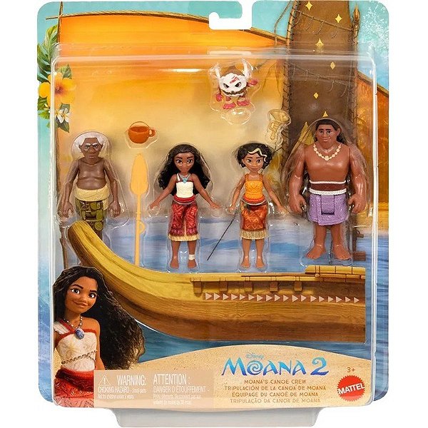 Bonecos A Tripulação da Canoa de Moana Disney Moana 2 Mattel - JBT53