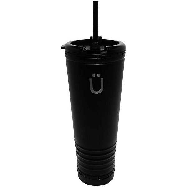 Vaso Vuvuzela com Canudo Kuhl VV-70001 Preto 700mL