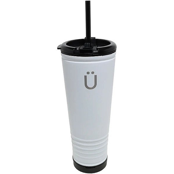 Vaso Vuvuzela com Canudo Kuhl VV-70002 Branco 700mL