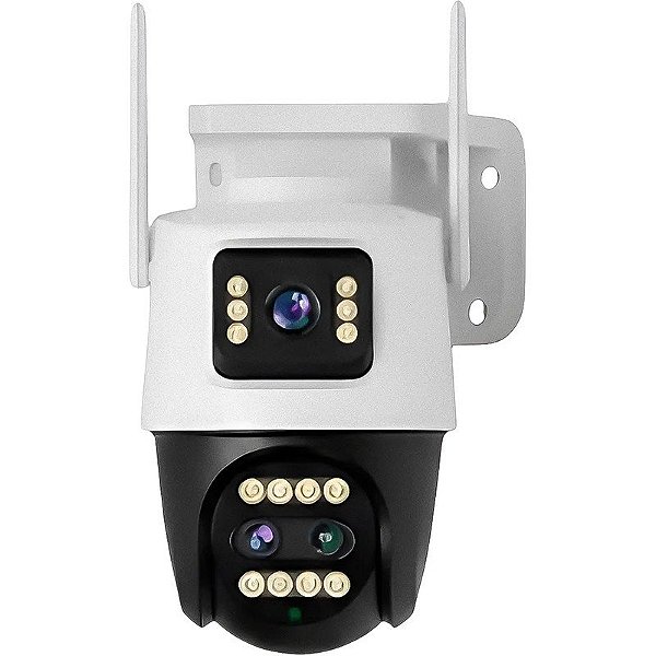 Câmera de Segurança Satélite A-CAM8012D 9MP Wi-Fi - Branco/Preto