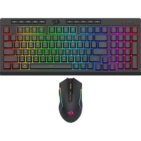 Teclado e Mouse Sem Fio Redragon S142 Preto