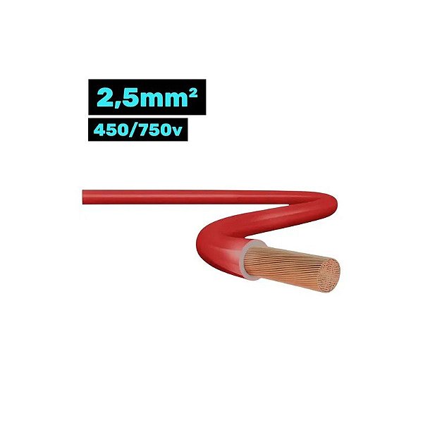 Cabo Flexível CH 450/750V 2.5MM 100M Vermelho