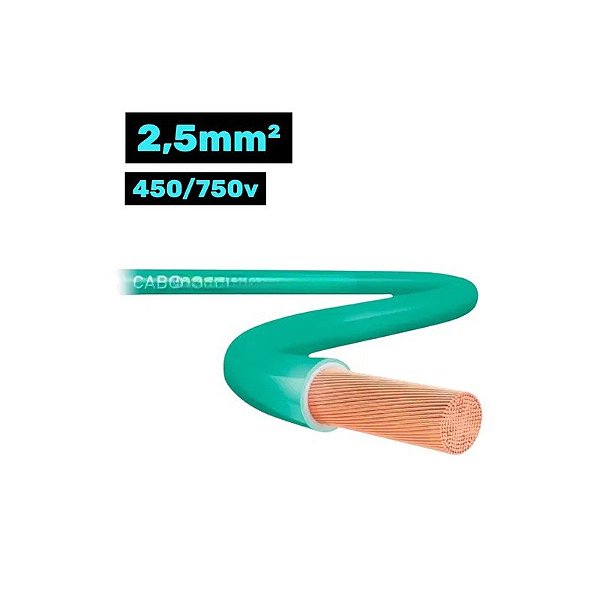 Cabo Flexível CH 450/750V 2.5MM 100M Verde