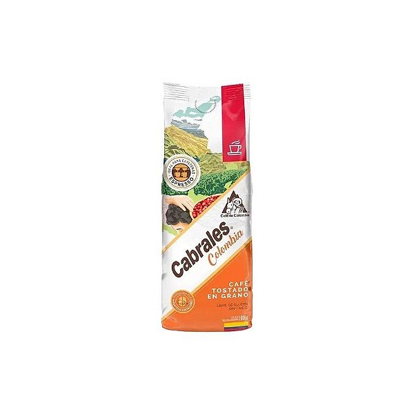 Pacote de Café Cabrales Colômbia Torrado Em Grão 1KG