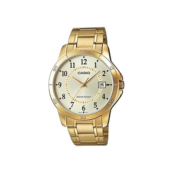 Relógio Casio MTP-V004G-9BUDF Analógico Unissex Dourado