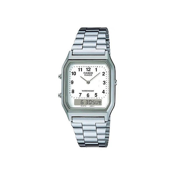 Relógio Casio Vintage AQ-230GA-7BMQ Analógico/Digital Unissex Prata