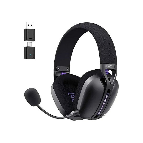 Fone de Ouvido Havit FUXI-H3 Plus Five - Preto/Roxo
